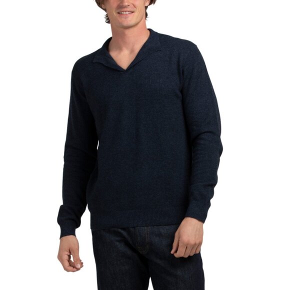 JOHNNIE-O Navy Estaban Johnny Collar Sweater